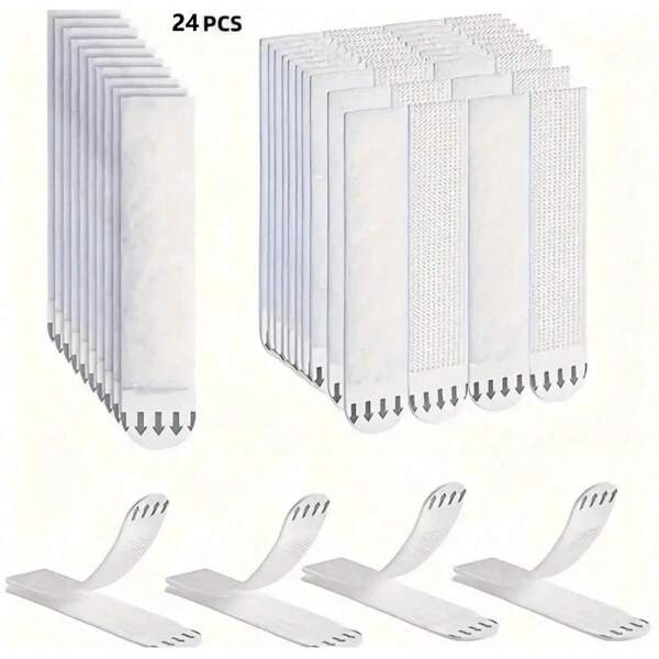 24-Piece Heavy Duty Picture Hanging Strips - No Nails, No Damage, Easy Removal - 24-Piece For Frame Installation Bars