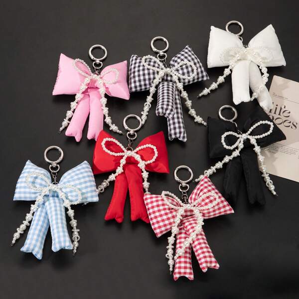 1pc 3D Bow-Knot Keychain, Minimalist Bow Design, Suitable For Bag Decoration And Holiday Gifts School Letter