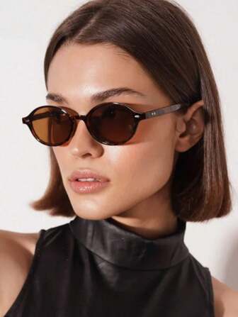 1 副男女通用椭圆形复古波西米亚风格时尚眼镜，适合钓鱼、旅行、运动、驾驶、海滩、节日、度假、街头、户外活动、派对椭圆形太阳镜