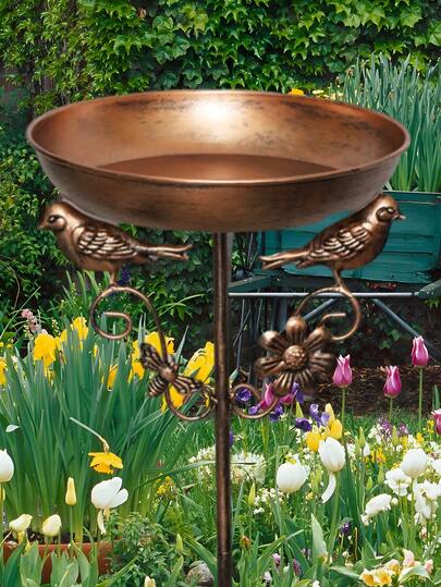 1 Piece Of Vintage Outdoor Bird Feeder/Bath, 5-Paw Base - Suitable For Garden Decoration, Courtyards, Lawns, Bird Play Pools, Perfect For Attracting Birds, The Best Gift For Bird Friends And Enthusiasts