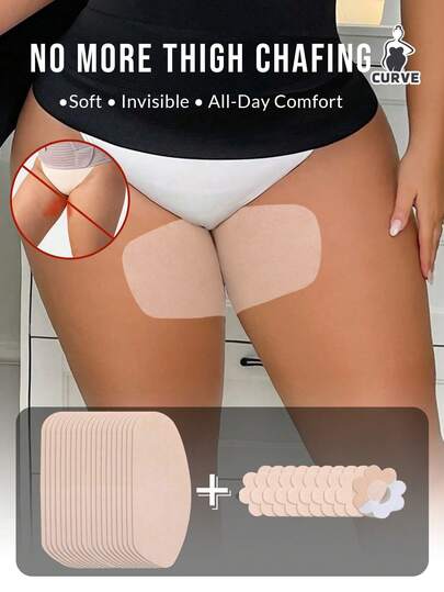 2/5Pairs Disposable Non-Woven Thigh Chafing Pads For Plus Size, Anti-Chafing Thigh Protectors, Soft & Breathable No-Chafe Strips, Sweatproof & Invisible For Women & Men, Ultra-Thin Thigh Guards For Summer, Outdoor, Travel, Running, Hiking, Gym, And Daily Wear, Lightweight & Comfortable Thigh Anti-Friction Stickers, Skin-Friendly And Easy To Apply, Ideal For Skirts, Shorts, And Dresses