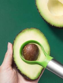 牛油果切片器 – 二合一牛油果切刀 & 保鲜器 不锈钢牛油果刀 & 去核器 多功能水果切刀 适用于火龙果、猕猴桃、木瓜 | 可放入洗碗机清洗