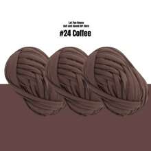 3 Rollen 100g Strickgarn Einfarbig, Häkelstoff für T-Shirt-Garn zum Selbermachen, Strickkunst, Körbe, Taschen, 30m/32 Yards