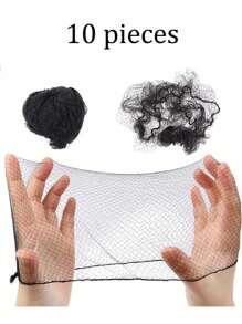 Hair Nets 50pcs, 20 Inch Hair Net Elastic Invisible Stretch Net For Catering, Ballet Bun, Sleeping, Women And Wigs - Black - View 9