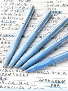 5 Pcs A Set 0.5mm ST Gel Pens With Gradient Tip Color, Quick-Drying 0.5 Black Pens, Suitable For Student Exams, Office Work, And Business Signatures
