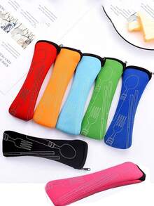 1 件餐具收纳袋，可重复使用的餐具收纳袋，黑色便携式餐具袋户外旅行露营餐具袋收纳袋餐具餐具餐具便携包，适用于刀、叉、勺、茶匙、筷子、开瓶器、吸管，适用于户外旅行露营办公室（不含餐具） - 彩色 - 查看 13