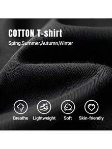 Men's Big & Tall 100% Cotton T-Shirt With Bold "BUILT DIFFERENT" 3D Print - Breathable Regular Fit Short Sleeve Tee For Gym, Outdoor & Casual Wear - Machine Washable Round Neck Cotton Shirt, Gym Attire, Sporty Look, Comfortable Wear, Sports Apparel, Streetwear Style, Soft Material, Streetwear Lovers, PLUS SIZE - 黑色 - 查看 6
