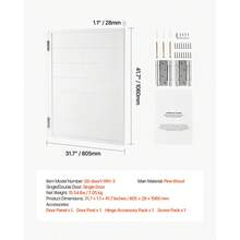 Saloon Doors, 32"W X 42" H Single Swinging Cafe Interior Doors, Square Design Premium Pine Wood, With Hinges & Hardware Kit, Easy To Install, For Hallway Kitchen Bar Pub Entrance, White - Single 32"W X 42"H Square - View 7