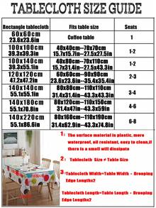 1 件 PVC + 无纺布圆形塑料桌布，经典简约风格，防水易清洁 - 彩色 - 查看 3