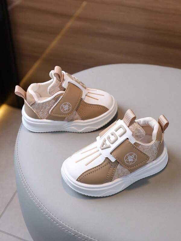 1 paire de chaussures de tout-petits à semelle souple, imperméables, décontractées et confortables avec fermeture à boucle et à lettre