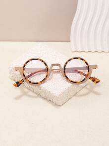 1 chiếc kính kim loại tròn cổ điển dành cho nam - Kính gọng phẳng phong cách cổ điển độc đáo với phong cách học thuật thời trang, hoàn hảo cho phong cách cá nhân - Nhiều màu - Xem 12