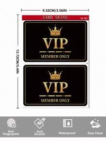 1 件豪华 VIP 图案贴纸，信用卡皮套，PVC 防指纹超薄耐用防刮隐私卡贴花，适用于 DIY 时尚装饰，保护银行卡、交通卡、学生证、学校用品和返校用品