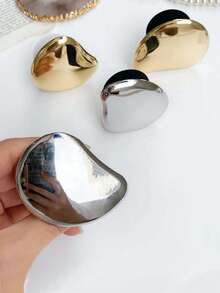 1 Stück Metall Elektroplattierter Spiegelfinish Handyhalter, Klebend Verstellbarer Gleithalter, Asymmetrisches Design Ständer, Zubehör für Desktop TV Betrachtung - Schalentyp - Übersicht 3