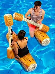 2 piezas/4 piezas Aros de natación con textura de madera para fiesta de piscina, flotadores gruesos para canoa/bote de adultos, artículos esenciales de playa, accesorios de playa