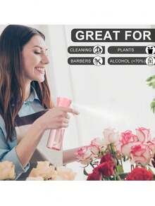 1个10毫升/200毫升/300毫升高压连续自动细雾喷雾瓶，美发造型工具，适用于浴室、卧室、厨房、梳妆台、美发沙龙，多功能喷雾器，可重复灌装，旅行装