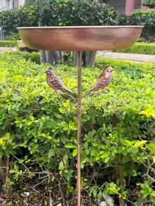 1 件复古户外喂鸟器/鸟浴盆，5 爪底座 - 适用于花园装饰、庭院、草坪、鸟类游乐池，非常适合吸引鸟类，是送给鸟类朋友和爱好者的最佳礼物 - 彩色 - 查看 5