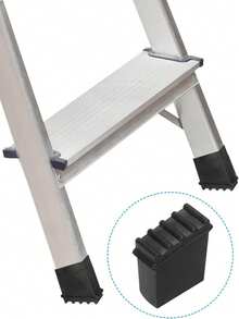 4pcs Aluminum Alloy Ladder Leg Protectors, Anti-Slip & Abrasion-Resistant, Fits Tube Diameter 25*50mm