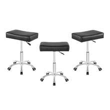 Taburete giratorio con ruedas, ajustable en altura, resistente, para oficina, hogar, escritorio, mostrador, salón (Negro) (Negro, sin) - Multicolor - Ver 3