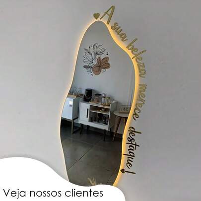 Frases Espelhadas Decorativas Para Espelho Corpo Inteiro Autocolante Quarto Banheiro Sala Salão de Beleza Estética Lash Espelho A sua beleza merece destaque!