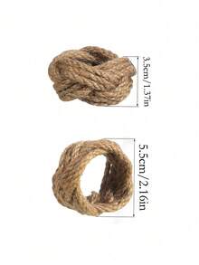 2-24 件/套手工编织黄麻绳餐巾环，适用于餐桌装饰、婚礼、晚宴、节日 - 彩色 - 查看 4