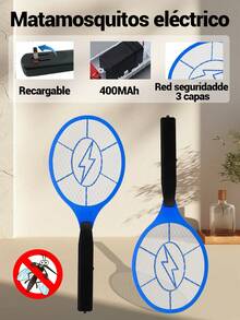 Bug Zapper Racket - Large Electric Fly Swatter And Mosquito Killer For Indoor And Outdoor Insect Control - Battery Operated Tennis Racquet - Portable Mosquito Killer - US A Type Plug(110-127V) - View 8