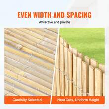 Natural Bamboo Privacy Fence Screen, Privacy Bamboo Slat Fence, 6 Ft H X 16 Ft L Decorative Bamboo Screen Panel, For Garden, Backyard, Balcony, Patio, Pool Side - 6 Ft H X 16 Ft L - View 2