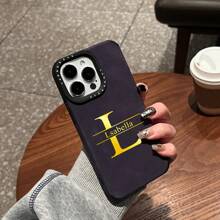 Funda de teléfono personalizada compatible con iPhone 16, 15, 14, 13, 12 Pro Max, con nombre o iniciales personalizados, grabados con proceso de estampado en caliente 3D, de lujo, estilo coreano INS, acabado mate y resistente a los golpes, para modelos Plus de 14, 15 y 16.
