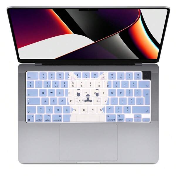 1PC Therapeutic Cuteness And Playfulness English EU Layout Keyboard Cover Skin Compatible With Macbook Air 13.6" 15.3" M2 M3 A2681 A2941 A3113, 2024 2023 2022 2021 Pro 14" 16" M1 M2 M3 M4 A3403 A2991 A2485, A2442, Silicone Keyboard Protector