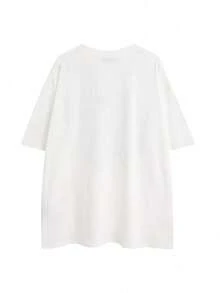 Summer Short-Sleeved T-Shirt Men's Crew Neck European And American T-Shirt Loose Large Size Versatile Hip-Hop Men's Pullover Tee Top - 白色 - 查看 3