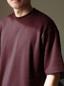 Kit 2 RelaxMax Men's Casual Oversized Textured Mesh Shirt - Black and Wine - View 2