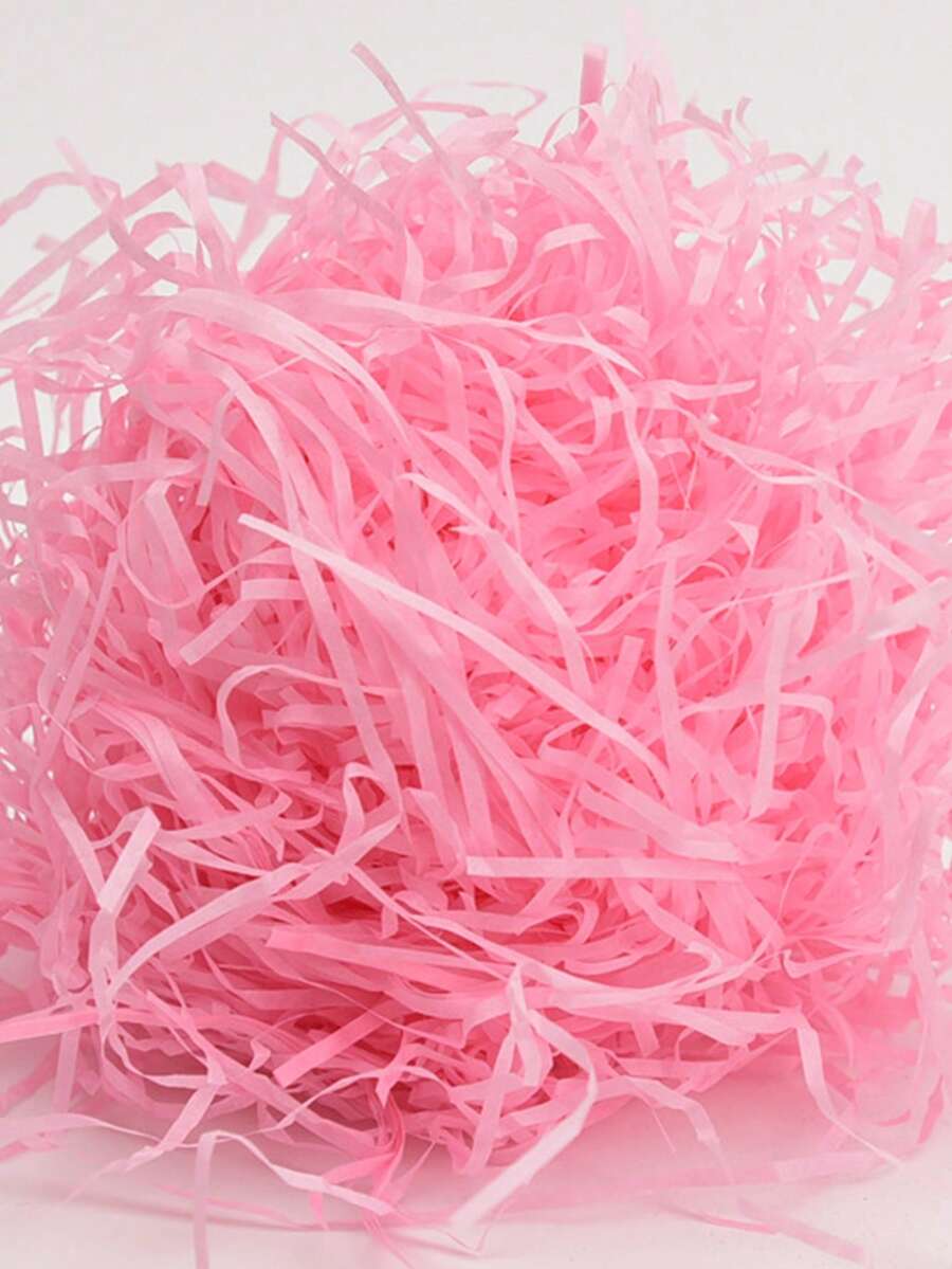 100g 拉菲草纸填充物 - 浅粉色、蓝色、黄色，适用于礼品包装、圣诞节、婚礼、生日、情人节装饰填充物、节日包装 | 柔和色调 | 轻质填充材料