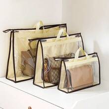 2PCS Handbag Storage Dust-Proof Dust Cover Wardrobe Closet Storage Bag With Zipper - Beige XL - Ver 6