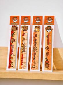 4 Pieces Of Cartoon Capybara Magnetic Bookmark Rulers For Students Cute Shaped Creative Drawing Rulers With Random Styles , Back To School Gifts