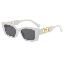 LANTEEM 1 Stück Damen Geometrische Luxus Katzenaugen Doppelschlaufen Modebrille, aus hochwertigen Materialien, angenehm zu tragen, geeignet für den Alltag, Straßenmode, Outdoor-Reisen und Strandurlaub Preppy Stil für Schulanfang rechteckige Form