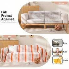 Bohemian Sofa Cover, Couch Blanket, 2 - Cushion Couch Covers, Washable Sectional Couch Covers Pets, Living Room Sofa Protector (1   , 71 X 118)