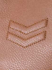 Men's Autumn Winter Fashion Motorcycle Style Plush And Fleece Lined PU Faux Leather Solid Fur Collar Jacket - Solid Color With Zipper Pockets, Suitable For Outdoor Activities Such As Cycling And Hiking - 咖啡棕 - 查看 7