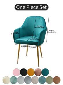 1pc Camel Faux Fur Arched, Solid Color High Elastic Dust-Proof Anti-Fouling Decorative Full Cover Chair Slipcover, Suitable For Hotel, Living Room, Study, Dining Room Daily Chairs, Black, Gray, Champagne, Back To School, Room Decor, School Supplies