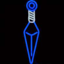 1 pieza Señal de neón LED de arma de anime, para decoración de pared y mesa, letreros luminosos señales de neón con alimentación USB, para decoración de dormitorio, boda y fiesta - Blanco+Azul - Ver 4