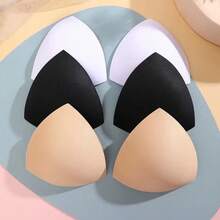 1pc Random Color Sponge Bra Pads, Thick Triangle Pad Inserts For Sports Bras, Yoga Tops, Bra Cups In Stock