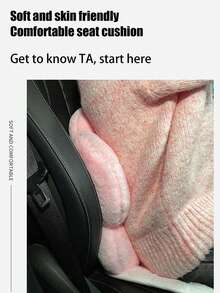 1件装汽车座椅垫，粉绒长毛绒可爱通用汽车座椅垫，保暖防滑舒适，汽车座椅保护套，也可作椅垫使用，汽车配件，女士 - 粉色 - 查看 11