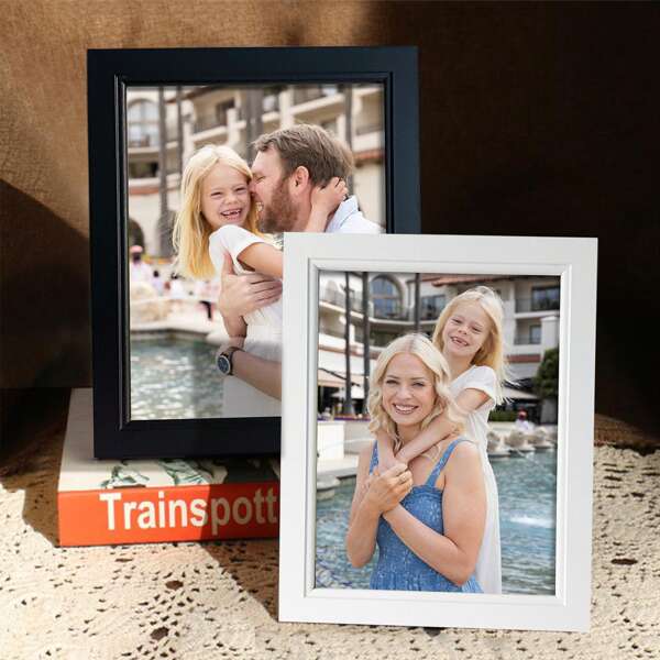 1pc/4pcs/6pcs/10pcs Elegant Simple Picture Frames, Black Or White Frames, Can Display 3.5"X5", 4"X6", 5"X7", 6"X8", 8"X10" Photos, Suitable For Corridors, Galleries, Living Room Coffee Tables, Home Decor, Study, Studio(Photo For Reference Only, Random Photo Paper Included)