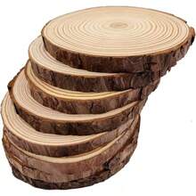 Unfinished Natural With Tree Bark Wood Slices 10 Pcs 4.2-4.7 Inch Disc Coasters Wood Coaster Pieces Craft Wood Kit Circles Crafts Christmas Ornaments DIY Crafts With Bark For Crafts Rustic Wedding - 9件5.1-5.5英寸 - 查看 3
