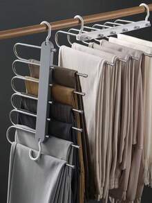 Foldable Multi-Layer Pants Scarf Tie Storage Rack Multi Functional Folding Wardrobe Pants Storage Tool For Home Use, No Trace Anti Slip Storage Rack - Multicolor - View 4