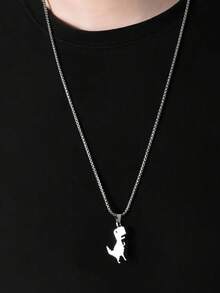 男士经典时尚恐龙吊坠项链 - 街头潮流珠宝礼物