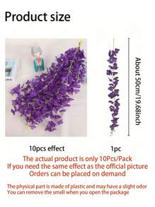 50 PIEZAS Guirnalda colgante de flores de seda de Wisteria artificial, decoración floral colgante perfecta para bodas, fiestas, cumpleaños, Navidad y hogares