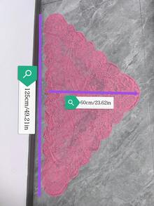 1件125厘米*60厘米浅蓝色蕾丝花边，用于服装、帽子、灯罩、桌布装饰 - 西瓜粉 - 查看 2