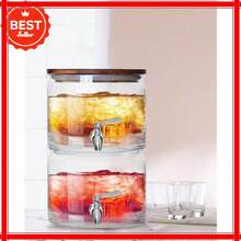 240oz Stacking Glass Beverage Dispenser With Acacia Wood Lid - Clear - View 2