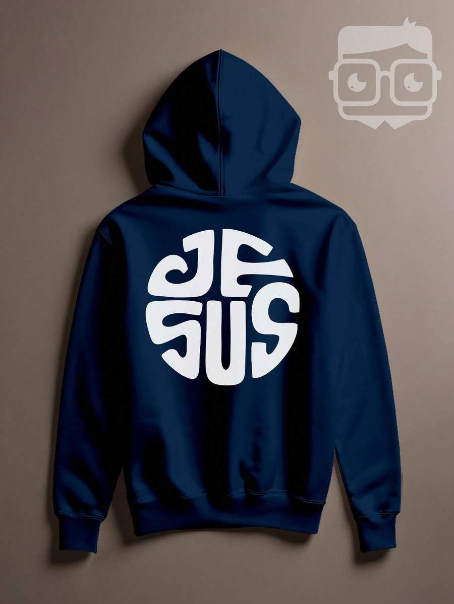 Blusa Moletom Jesus Salvador Messias Criador Cang 0421 VEST NERD - Azul Marinho - Visão 1