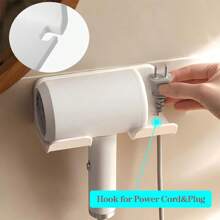 Hair Dryer Storage Rack, Portable Installation Without Punching, Bathroom Hair Dryer Hanging Rack, Multifunctional Bracket