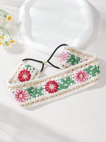 1 Stück Damen Bandana Cut Out Boho Blumen-/Frucht-/Tier Cartoon Würfel gestricktes elastisches Haarband für Frauen, romantisches Haaraccessoire, modische Haraccessoires, klassische Haarbögen
